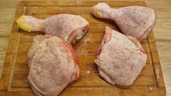 preparación de muslos de pollo en airfryer