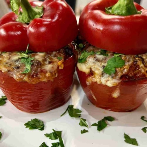 Pimiento relleno en freidora de aire
